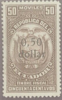 Revenue stamp, surcharged
