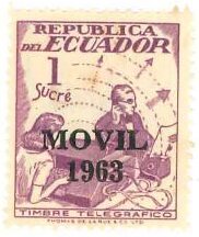 Stamp, Telegraph stamp, overprinted, Ecuador,  , Telegraphy