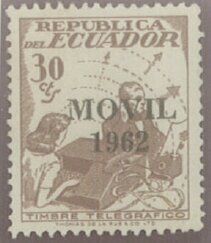 Telegraph stamp, overprinted