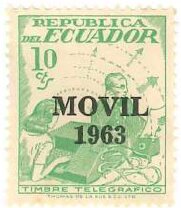 Telegraph stamp, overprinted