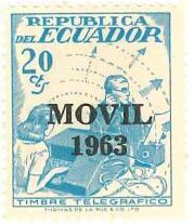 Telegraph stamp, overprinted