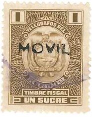 Telegraph stamp, overprinted