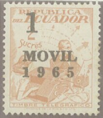 Stamp, Telegraph stamp, overprinted, Ecuador,  , Telegraphy