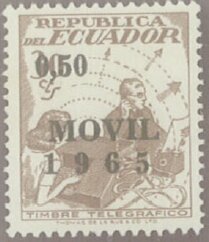 Telegraph stamp, surcharged