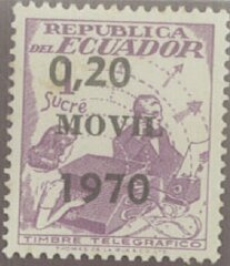 Telegraph stamp, surcharged
