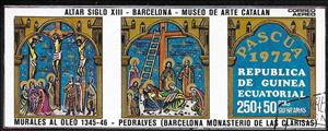 Stamp, Crucifixion and resurrection, Equatorial Guinea,  , Biblical Accounts, Easter, Paintings, Religion