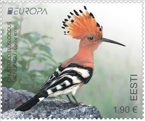 Stamp, Eurasian Hoopoe (Upupa epops), Estonia,  , Animals (Fauna), Birds, C.E.P.T. / Europe