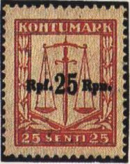 Stamp, Scale, surcharged, Estonia, German Occupation In WWII,  , Scales (balance)