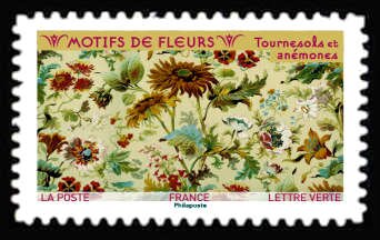 Pattern of Sunflowers and Anemones