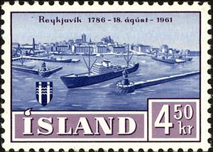 Stamp, Port Reykjavik, Iceland,  , Ships, Ports