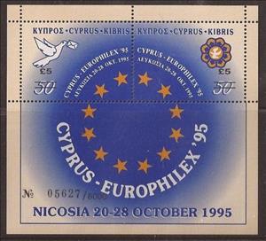 Souvenir Sheet, European Stampexhibition CYPRUS-EUROPHILEX, Cyprus,  