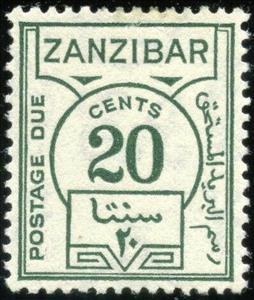 Stamp, Postage Due, Zanzibar,  , Numbers