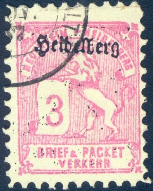 Lion and Scroll Overprinted Heidelberg in Black