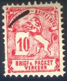 Lion and Scroll with NEUENHEIM Crossed Out