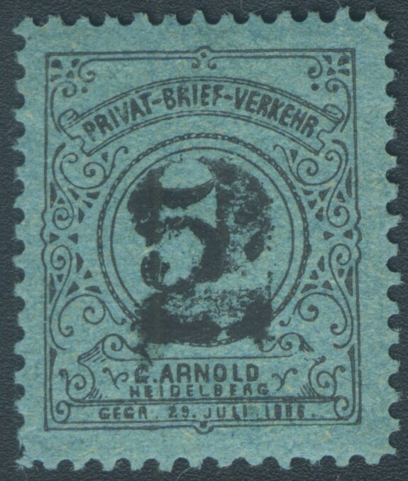 Numeral In Ornamental Frame Surcharged