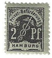 Stamp, Staff of Mercury, Germany, Imperial Era Private Post Offices,  