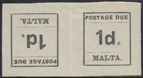 Tete-Beche, First postage due set 1925, Malta,  , Numbers