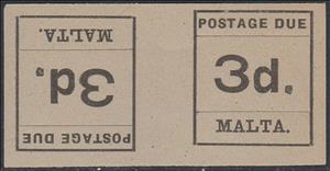 Tete-Beche, First postage due set 1925, Malta,  , Numbers