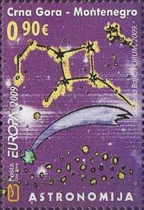Stamp, Europa (C.E.P.T.) 2009 - Astronomy, Montenegro,  , Astronomy, C.E.P.T. / Europe, Comets, Constellations, Stars
