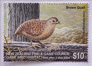 Stamp, Brown Quail, New Zealand,  , Animals (Fauna), Birds