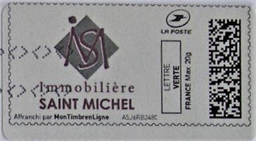 Stamp, Immobiliere Saint Michel, Personalized and Private Mail Stamps,  