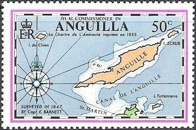 Stamp, Capt. E. Barnett, 1847, Anguilla,  