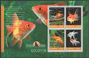 Mini Sheet, Goldfish, Uganda,  , Animals (Fauna), Fishes