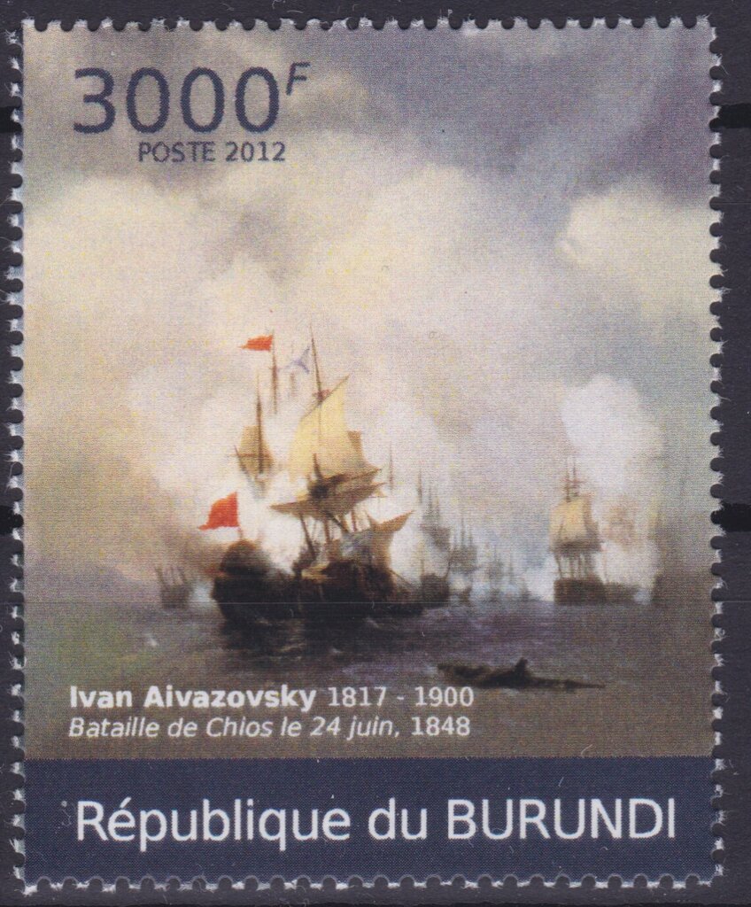 "Battle of Chios on 24 June, 1770" (1848)