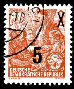 Stamp, Definitives overprinted, Germany, Democratic Republic,  