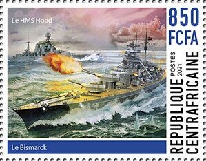 German Warship Bismarck and British Warship HMS Hood