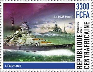 German Warship Bismarck and British Warship HMS Hood