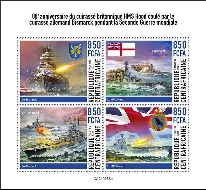 Sinking of HMS Hood by German Warship Bismarck in WW II