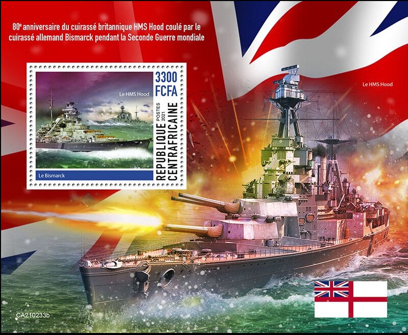 Sinking of HMS Hood by German Warship Bismarck in WW II