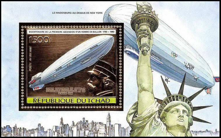 Airship LZ 129 "Hindenburg" and Ferdinand von Zeppelin