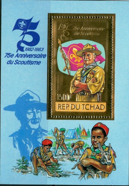 Lord Baden Powel and flag