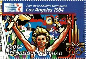 Stamp, Relay Race, Chad,  , Athletes, Olympic Games, Running, Seals (Emblems), Women