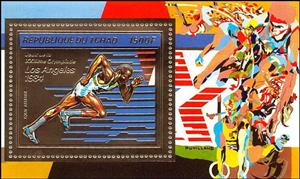 Souvenir Sheet, Runner, Chad,  , Athletes, Olympic Games, Running