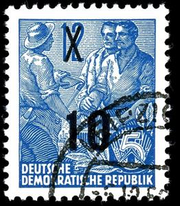 Stamp, Definitives overprinted, Germany, Democratic Republic,  