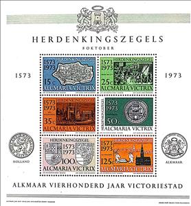 Souvenir Sheet, Alkmaar 400 years Victory city, Cinderellas,  , Heraldic Animals, Maps