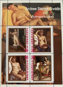 Mini Sheet, Andrew Sterrett Conklin, American, Cinderellas,  , Nudes, Painters, Paintings, People, Women
