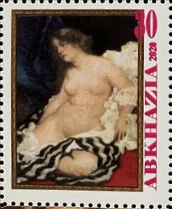 Stamp, Istvan Csok, Hungarian, Cinderellas,  , Nudes, Painters, Paintings, Women