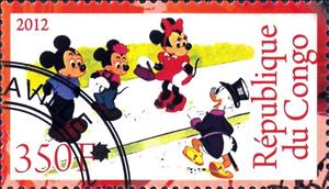 Stamp, Le Monde De Walt Disney, Cinderellas,  , Cartoons