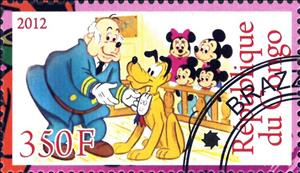 Stamp, Le Monde De Walt Disney, Cinderellas,  , Cartoons