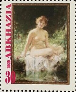 Stamp, Leon Francois Comerre, French, Cinderellas,  , Nudes, Painters, Paintings, Women