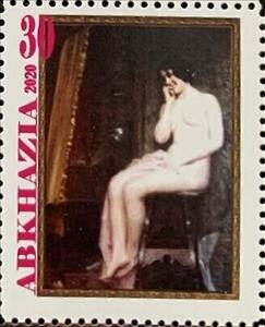 Stamp, Leon Francois Comerre, French, Cinderellas,  , Nudes, Painters, Paintings, Women