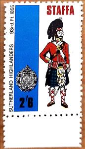 Stamp, Sutherland highlander, Cinderellas,  , Army, Military Officers, Uniforms