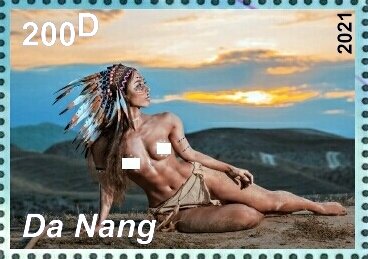 Stamp, Yuan Herong, Cinderellas,  , Models, Mountains, Nudes, Photographs, Women