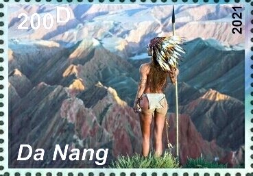 Stamp, Yuan Herong, Cinderellas,  , Models, Mountains, Photographs, Women