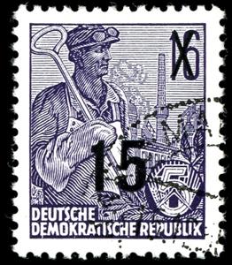 Stamp, Definitives overprinted, Germany, Democratic Republic,  