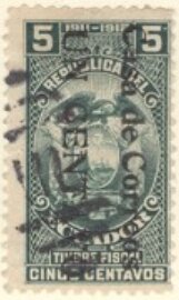 Revenue stamp, overprinted